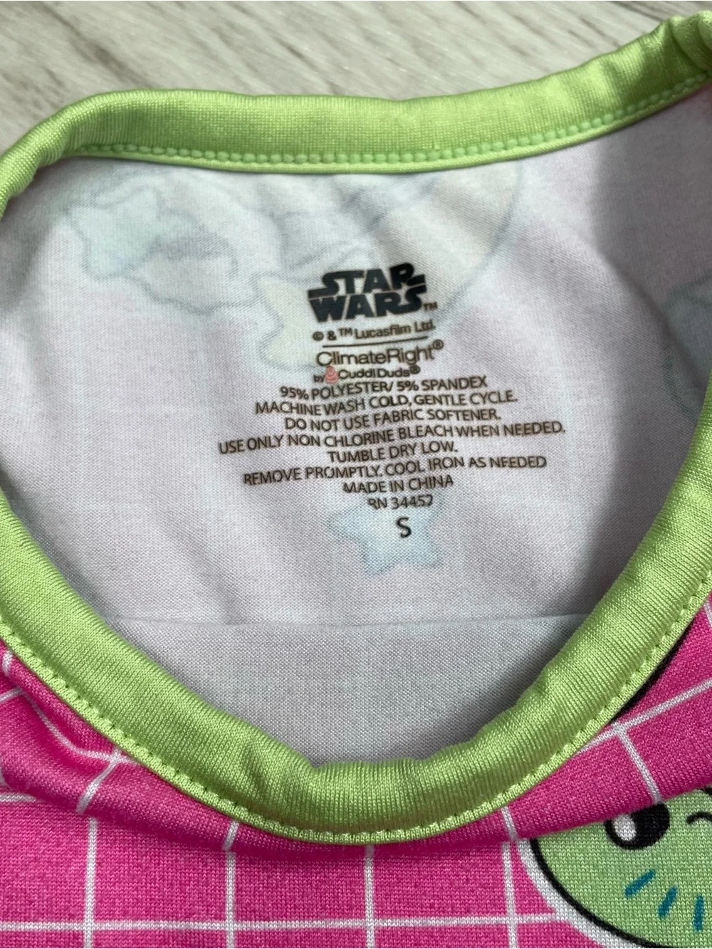 Star Wars Pink Baby Yoda Grogu Pajama Set Size Small 3-4 years